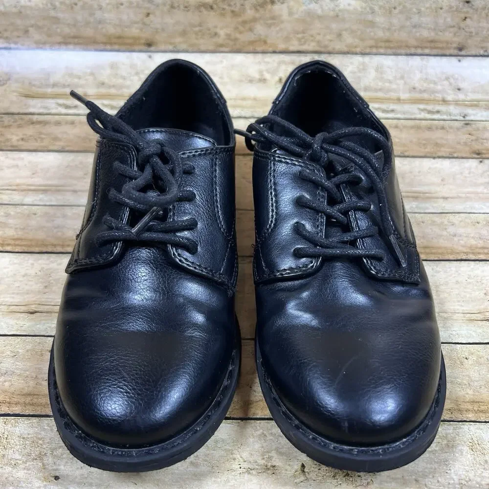 Children's Place Black Lace Up Dress Shoes Big Boys Size 3